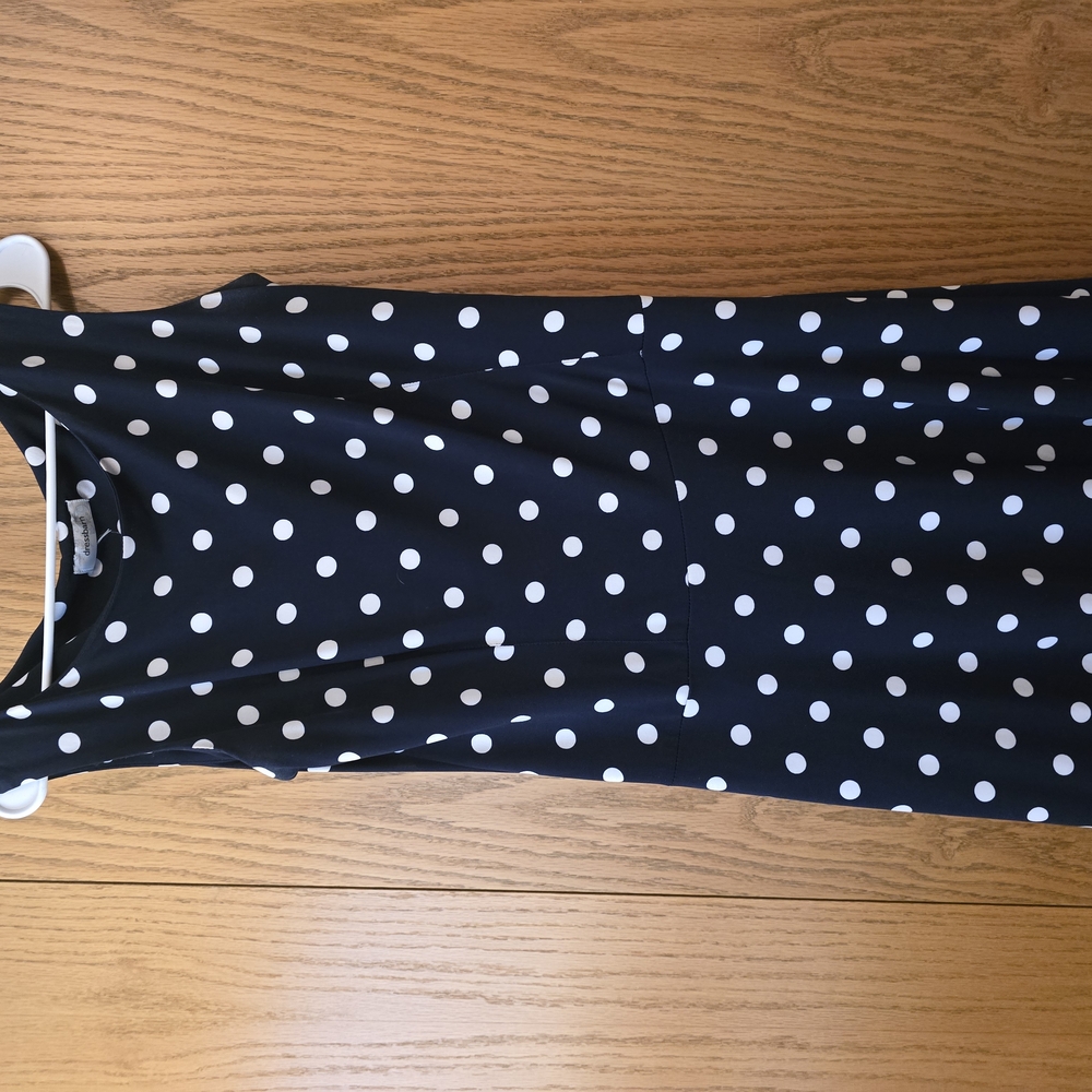 Navy and White Polka Dot Dress